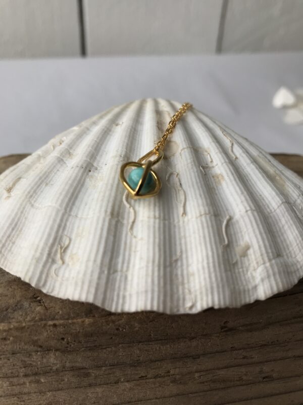Gem Pod Essential Oil Turquoise Sterling Silver 18kt gold