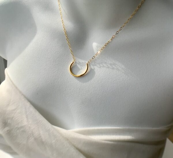 18kt gold sterling hoop necklace