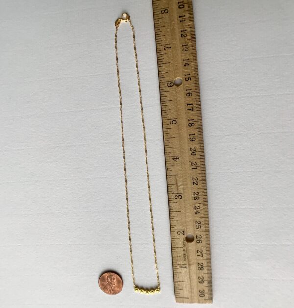 Five Flower Bar Necklace 18kt Gold over Sterling