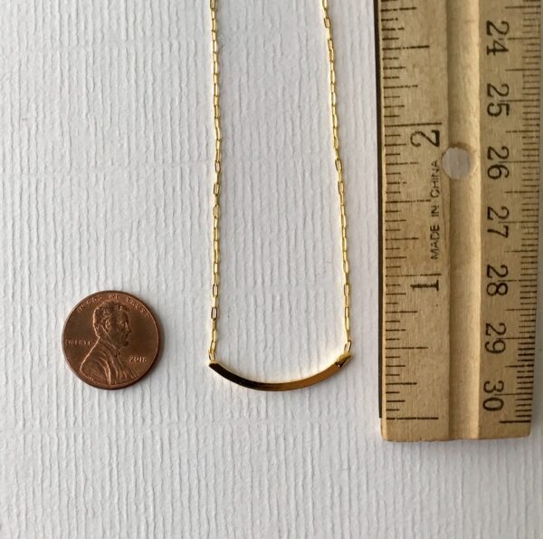 Curved Bar Necklace 18kt Gold over Sterling