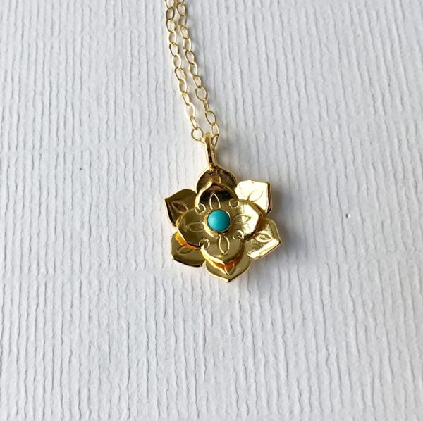 Lotus Mandala Necklace - 18k/SS - Image 4