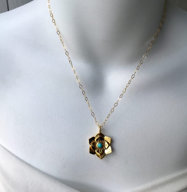 Lotus Mandala Necklace - 18k/SS - Image 3