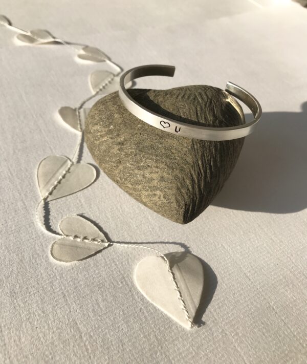 Love U Sterling silver Cuff Bracelet