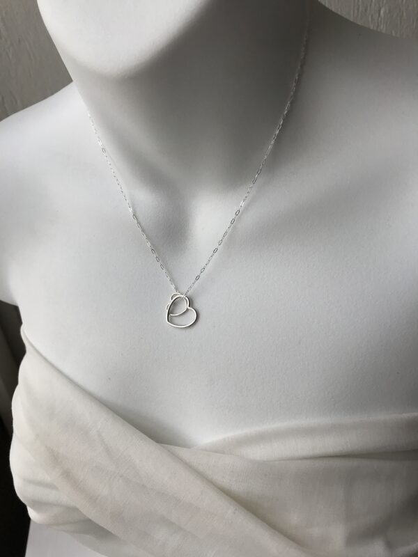 Add-on Floating Heart Necklace Sterling