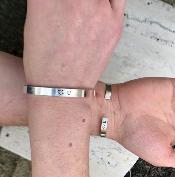Uni-sex love you cuff bracelet sterling