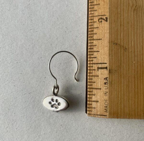 Sterling Paw Earring with heart on the back