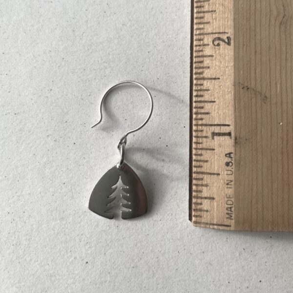 Sterling Silver Pine Tree Triangle Earrings