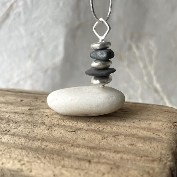 Zen Stonez Sterling Stacking stones necklaces