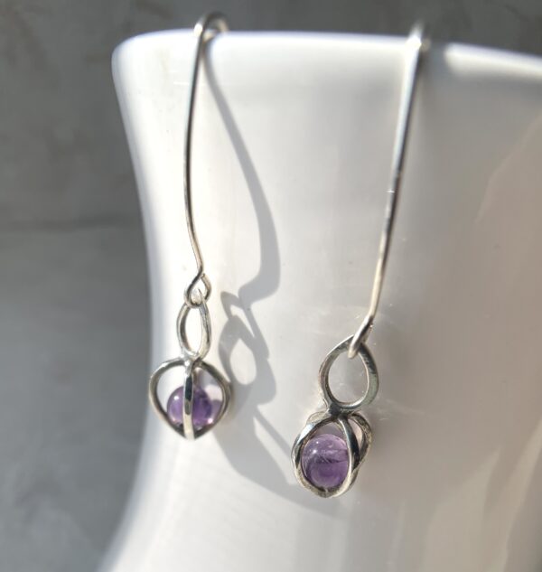 Sterling silver gem pod earrings