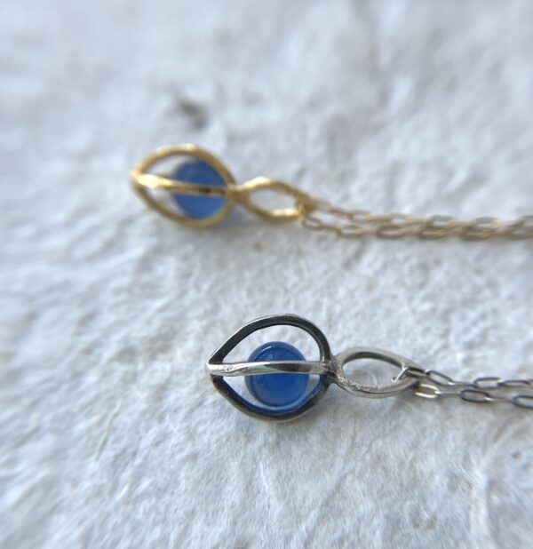 Sterling silver gem pod necklace with your choice of beads.