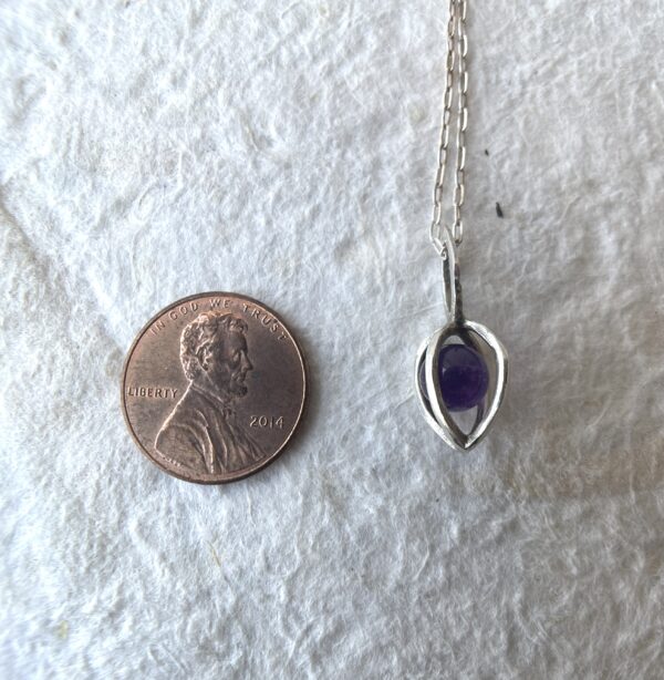 Sterling silver gem pod necklace with your choice of beads.