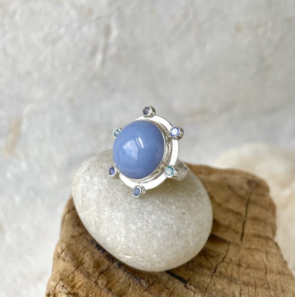 Healing gemstone statement ring