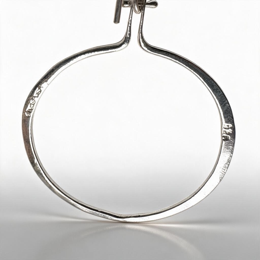 Sterling Hinged Hoop Earrings - Large mark