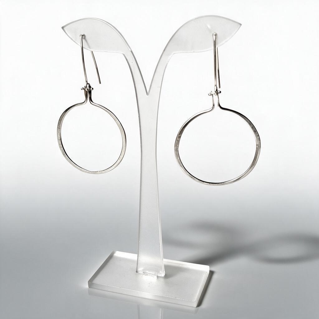 Sterling Hinged Hoop Earrings - Large