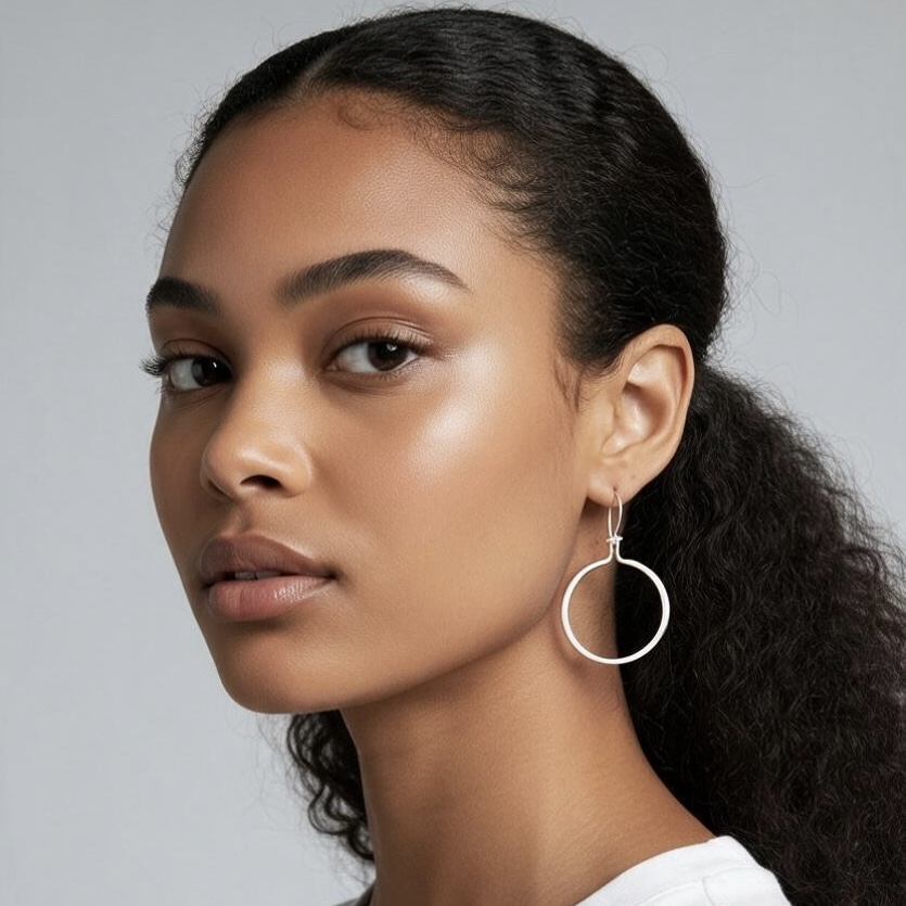 Sterling Hinged Hoop Earrings - Large model