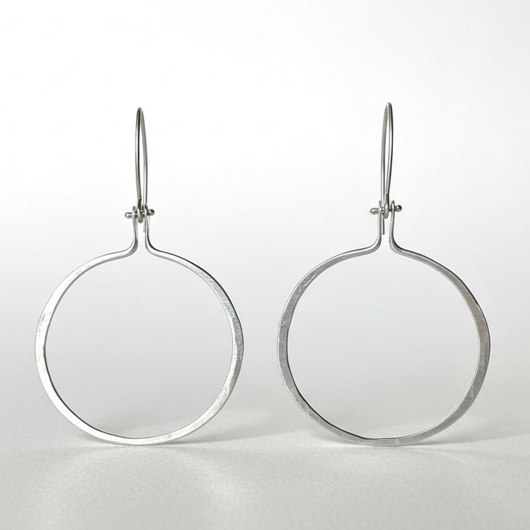 Sterling Hinged Hoop Earrings - Large feature