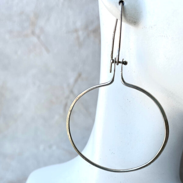 Lg Hinged Hoops Sterling