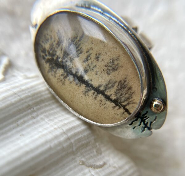 Lightening Strike Ring 14k sterling jasper