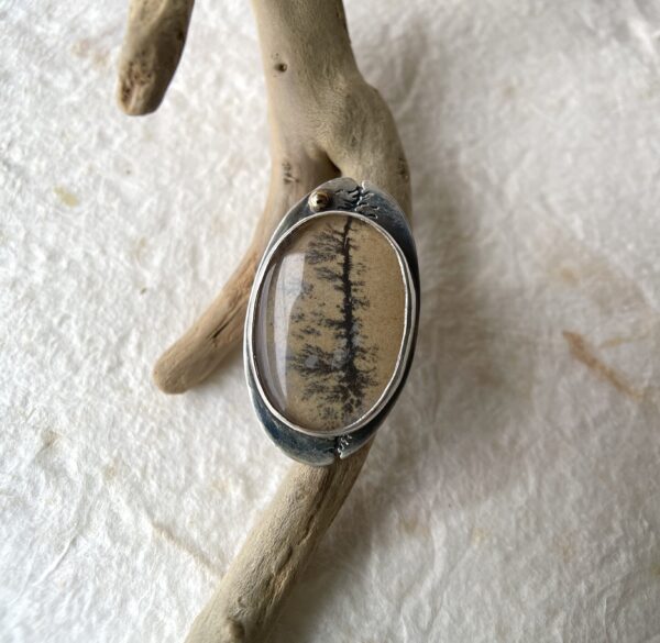 Lightening Strike Ring 14k sterling jasper