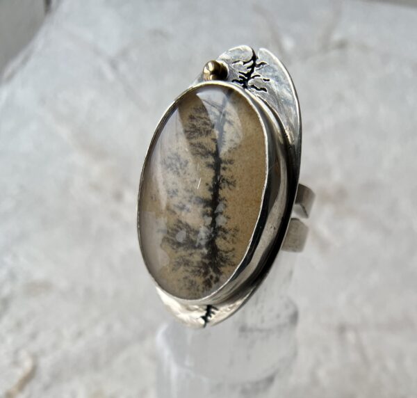 Lightening Strike Ring 14k sterling jasper