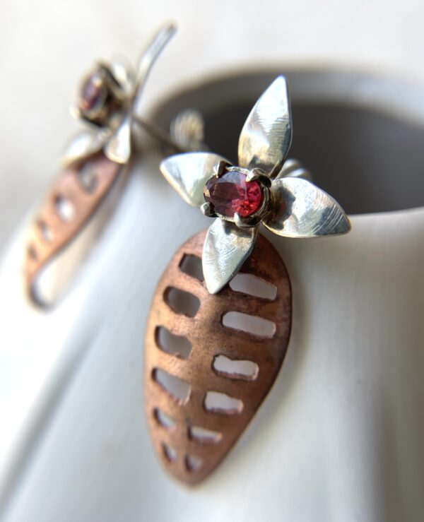 Lauma Goddess Earrings Garnet sterling garnet