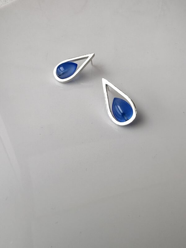 Soul Drops Chalcedony Minimalist Teardrop Earrings