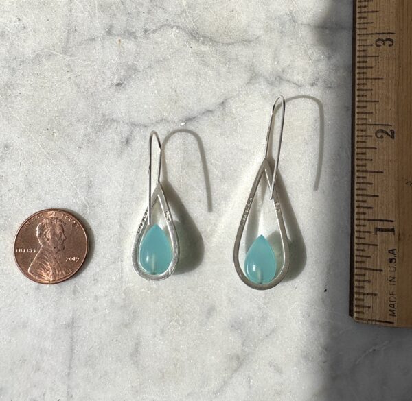Soul Drops Chalcedony Minimalist Teardrop Earrings
