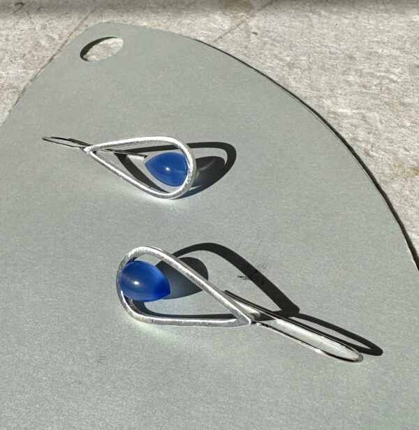 Soul Drops Chalcedony Minimalist Teardrop Earrings
