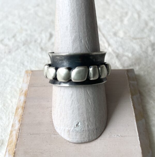 Zen Stone Spinner Rings Sterling Silver