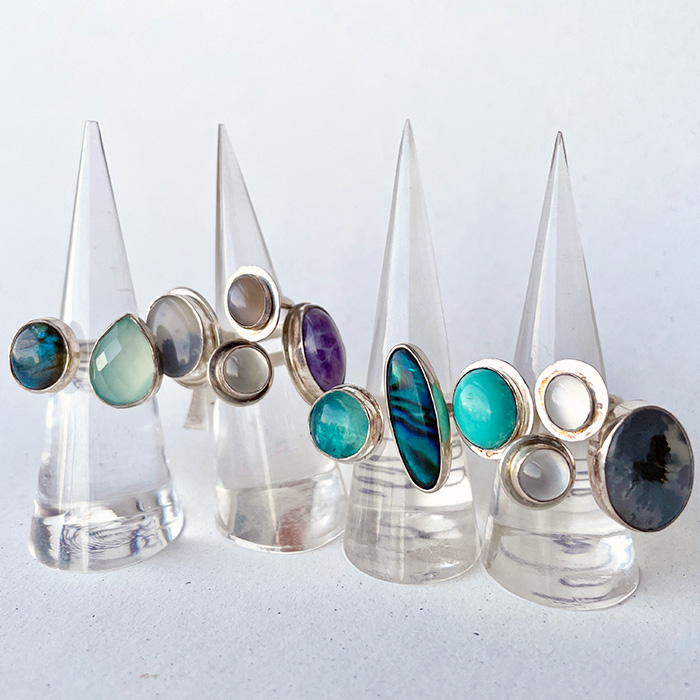 Healing Gemstones Collection - Adjustable gemstone rings