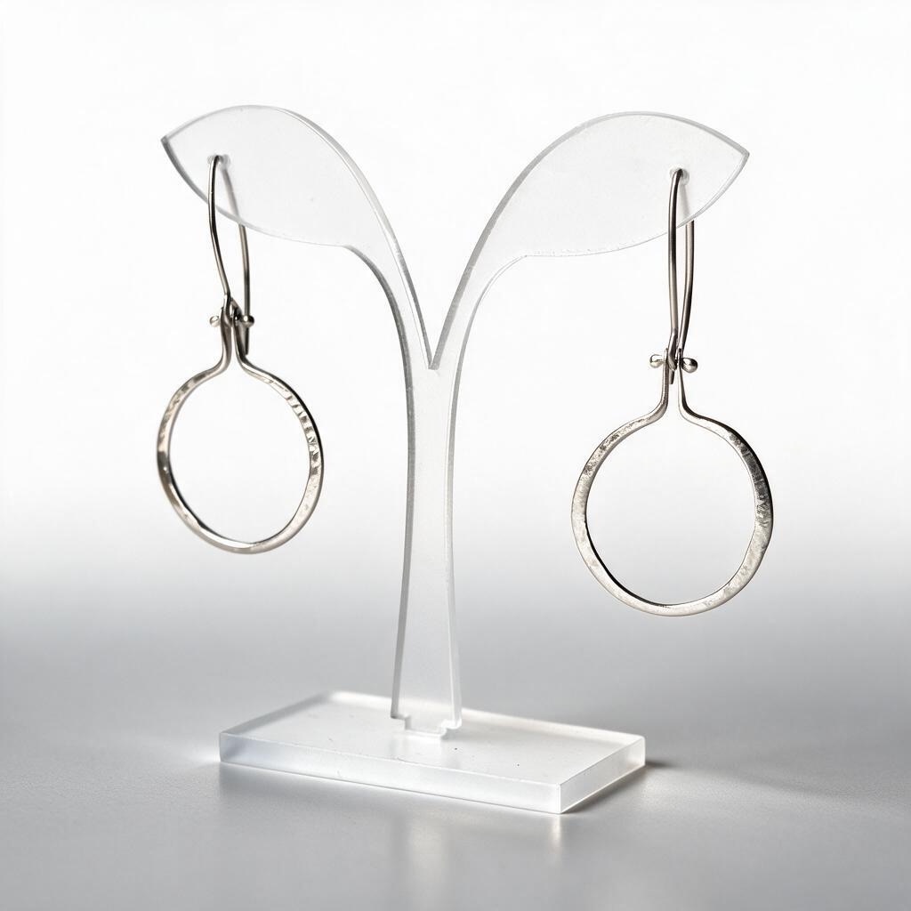 Hinged Hoop Earrings Sm. -Sterling
