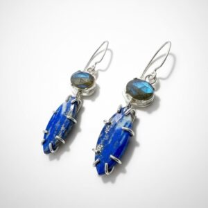 Lapis Lazuli and Blue Labradorite Earrings Feature
