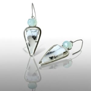 Dendritic Opal and Chalcedony Earrings Feature