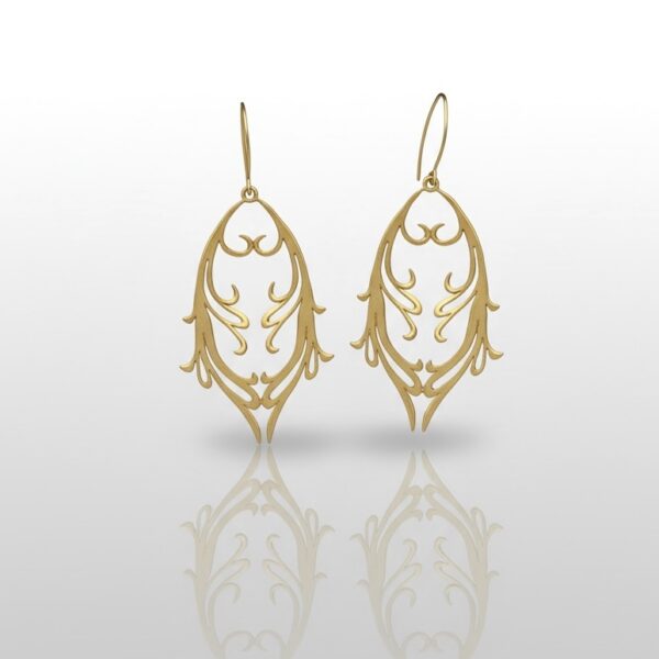 Double Angel Wing Earrings 18k Gold over Sterling