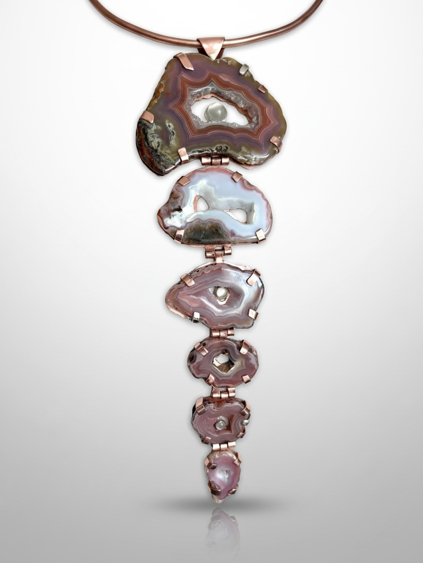 The Luna Necklace - Agate and Moonstones feature