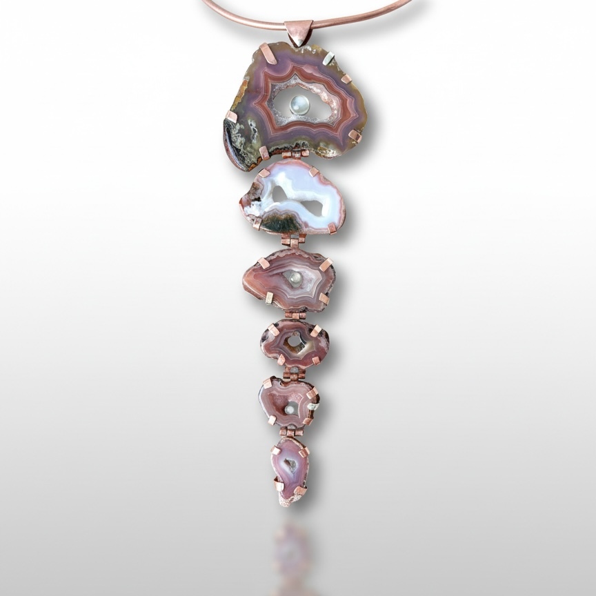 The Luna Necklace - Agate and Moonstones feature