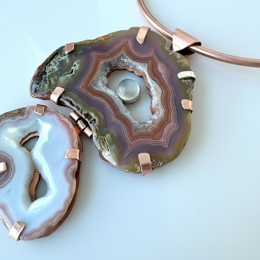 The Luna Necklace - Agate and Moonstones - Image 9