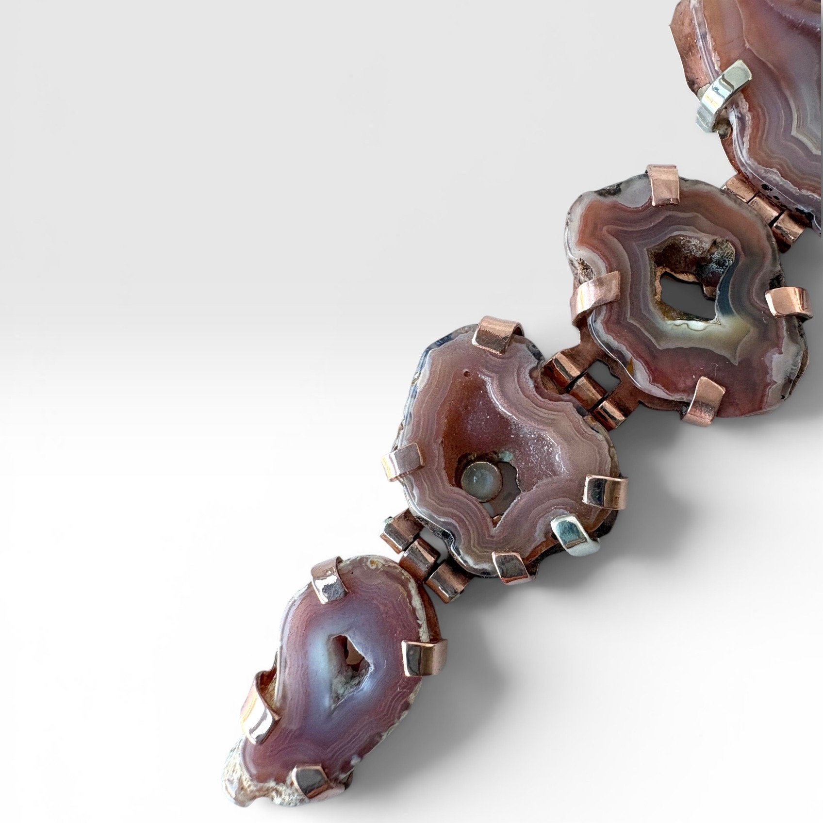The Luna Necklace - Agate and Moonstones detail