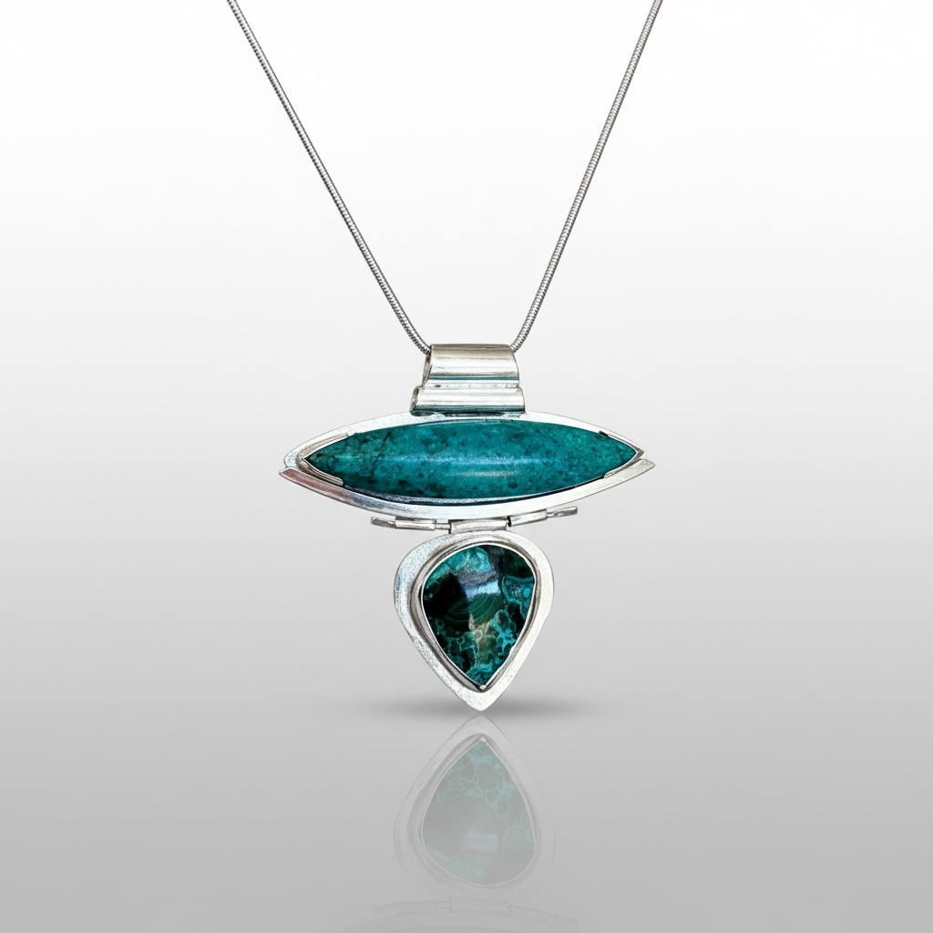 Goddess Isis Necklace - Turquoise, Azurite feature