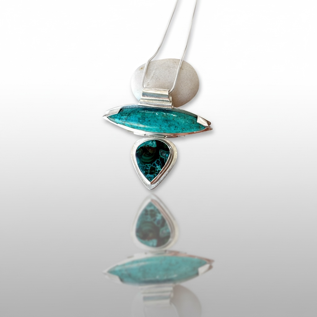 Goddess Isis Necklace - Turquoise, Azurite