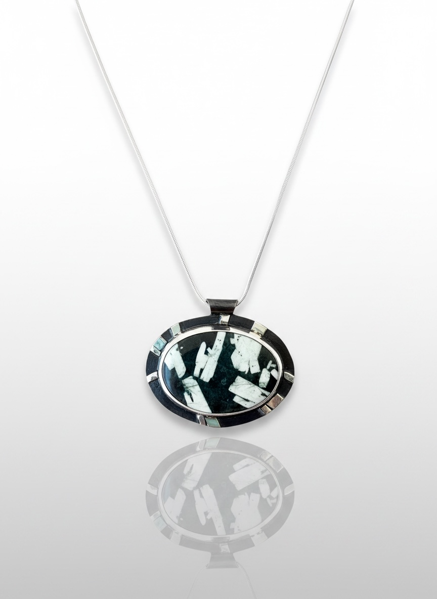 Guanyin Necklace - Chinese writing stone