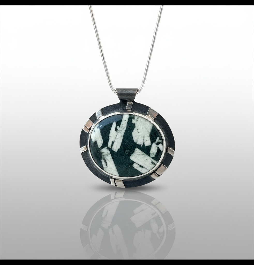 Guanyin Necklace - Chinese writing stone feature