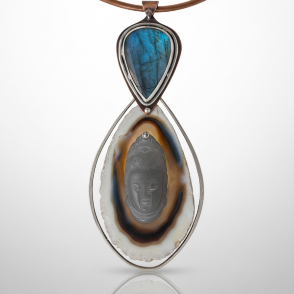 Guanyin Goddess Necklace Labradorite feature
