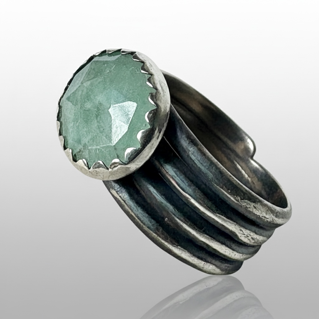Gemstone Nest Ring - Aqua Sapphire