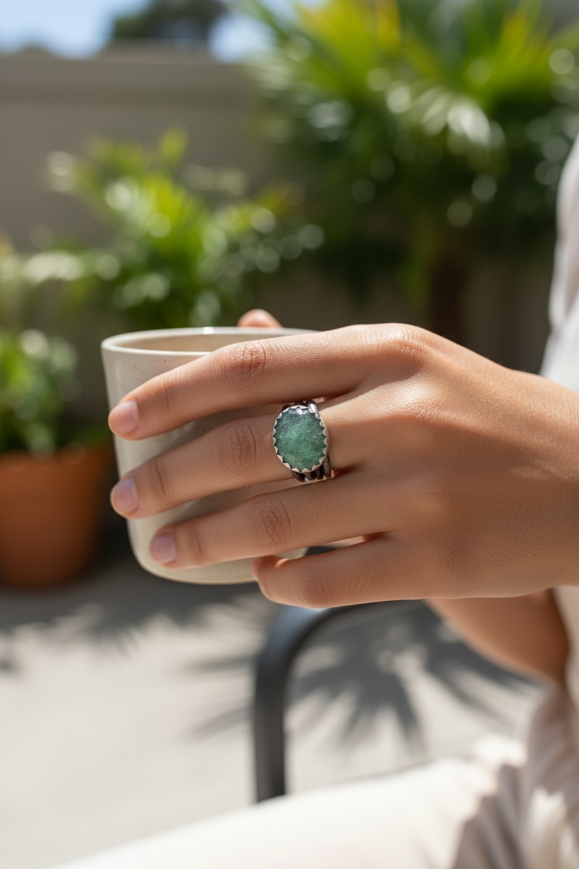 Gemstone Nest Ring - Aqua Sapphire model