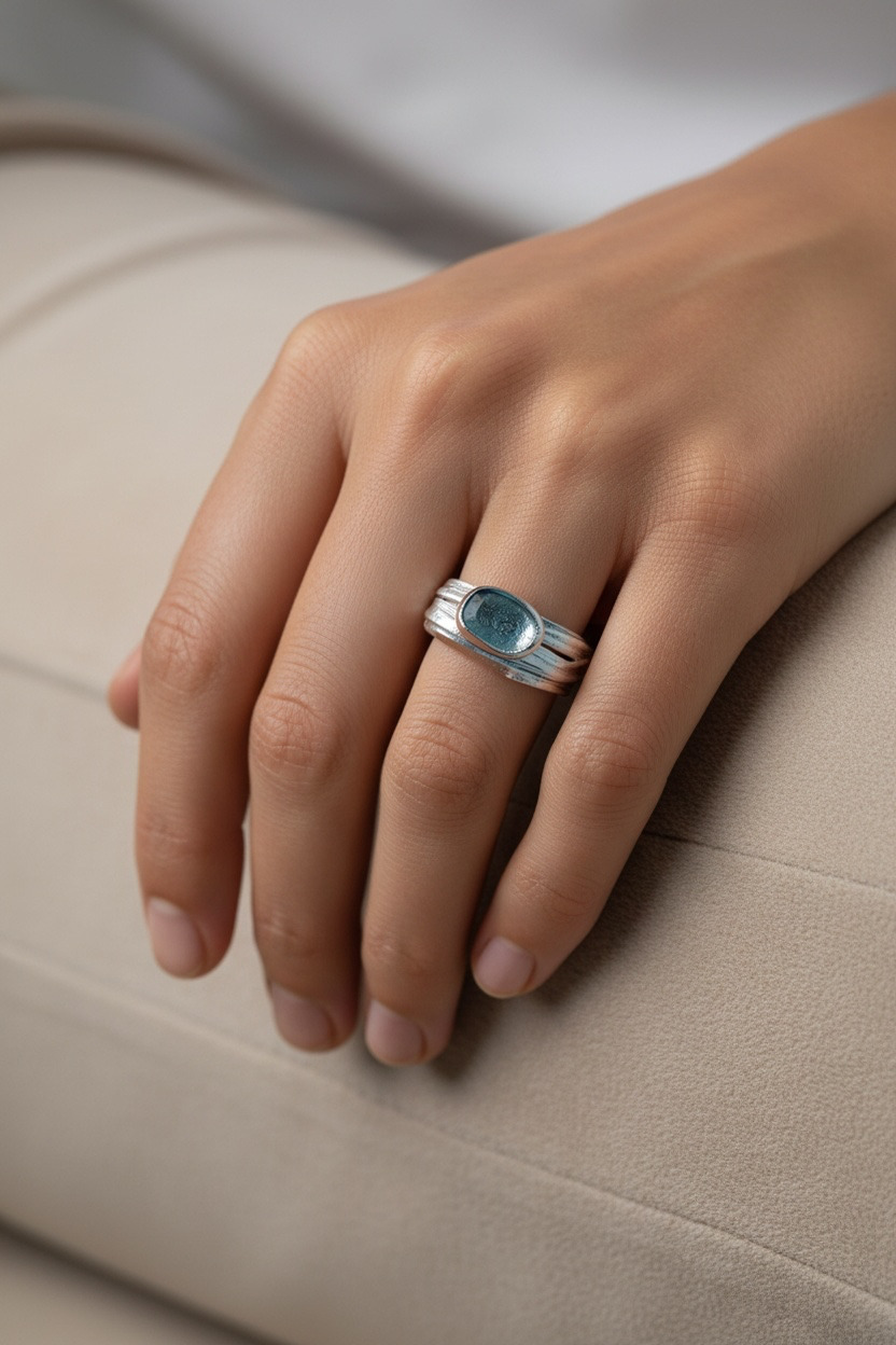 Gemstone Nest Ring - Blue Topaz model