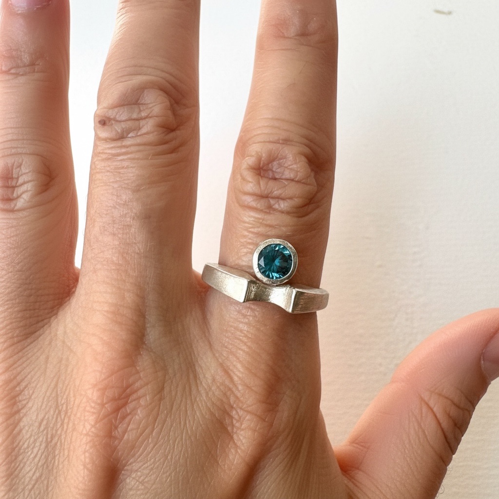 Sculptural Topaz Ring model