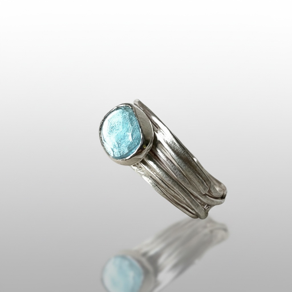 Gemstone Nest Ring - Blue Topaz