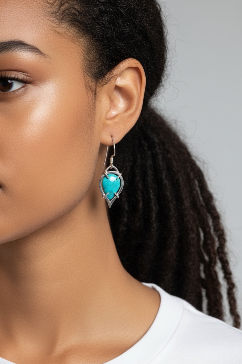 Turquoise Guardian Earrings model