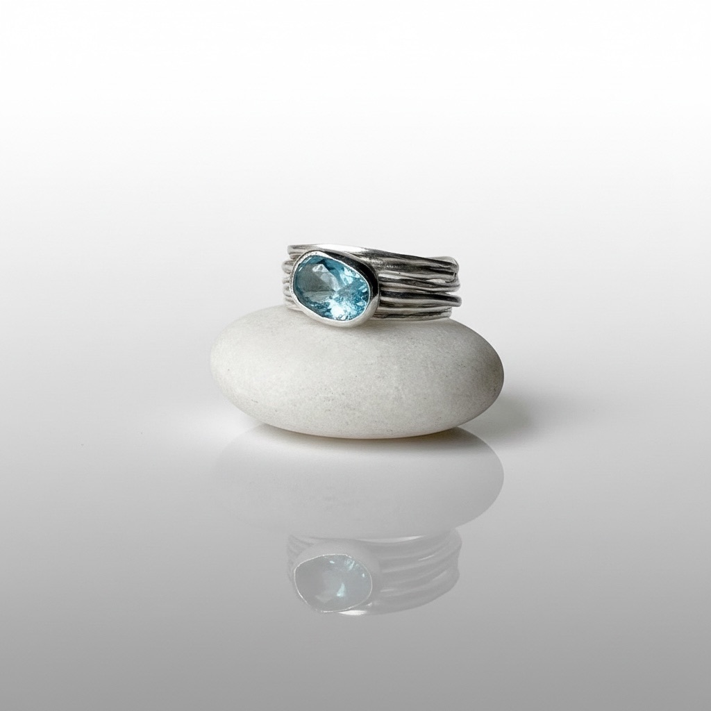 Gemstone Nest Ring - Blue Topaz